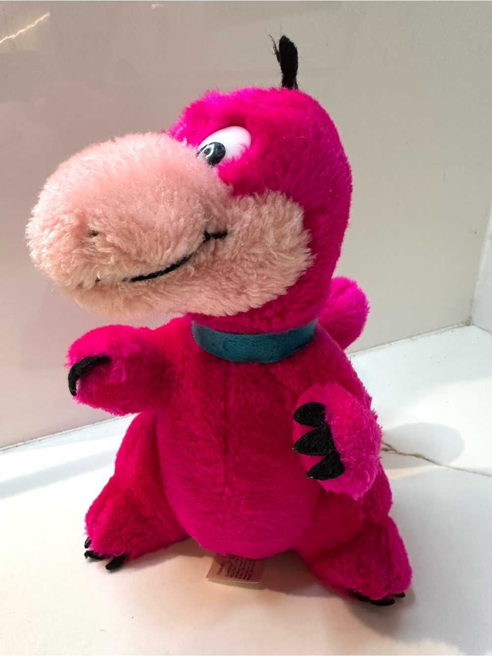 Vintage 1980 The Flintstones Dino Plush Mighty Star Hanna-Barbera Pink Dinosaur